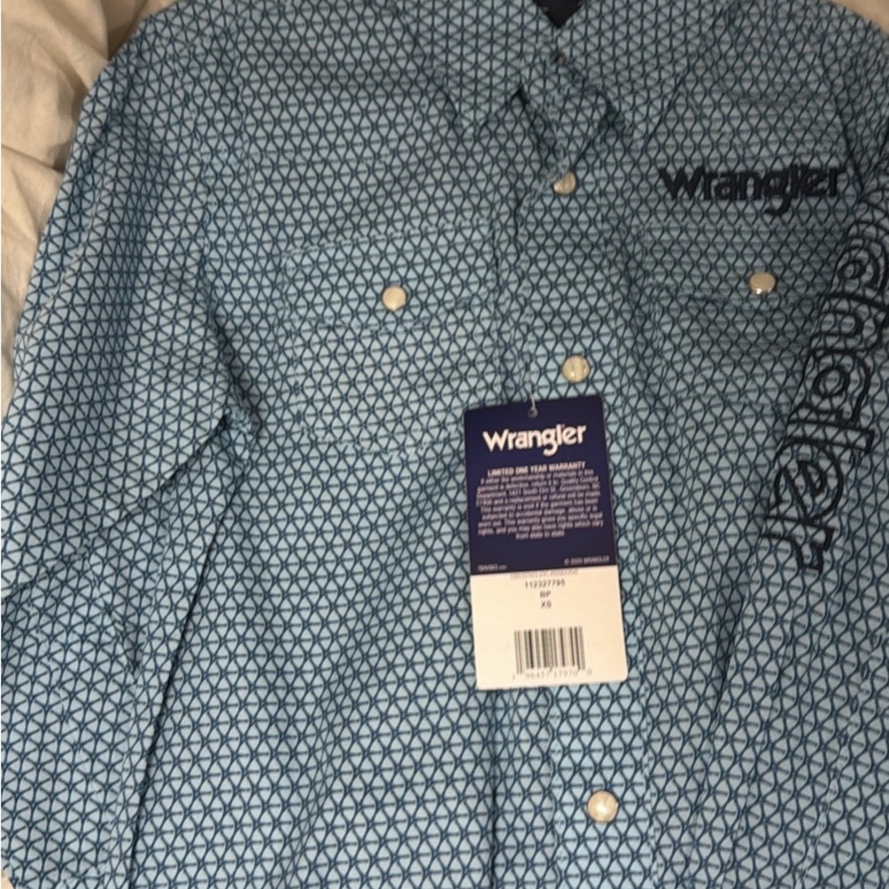 Wrangler Light Blue Patterned Shirt